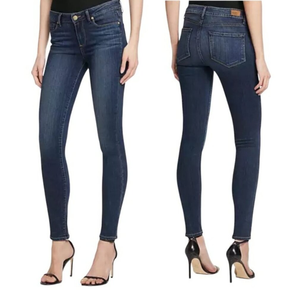 Paige Womens Skyline Jeans Size 28 Blue Creased Mid Rise Denim Trouser